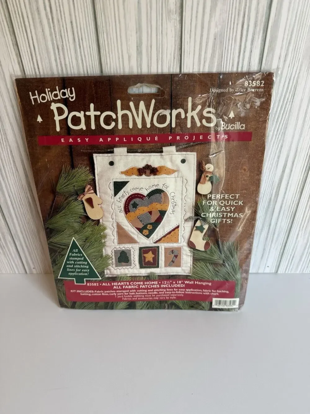 Appliqué Kit Patchworks by Bucilla All Hearts Come Home Wall Hanging #83582 Kit